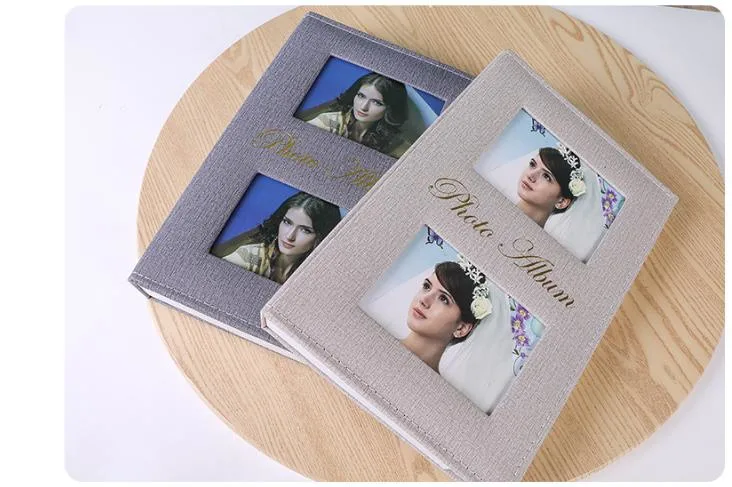 Factory Custom 6-Inch Insert Photo Album Linen Cover Phicture Frame Album PP Loose Leaf Large Capacity Family Souvenir Gift Album